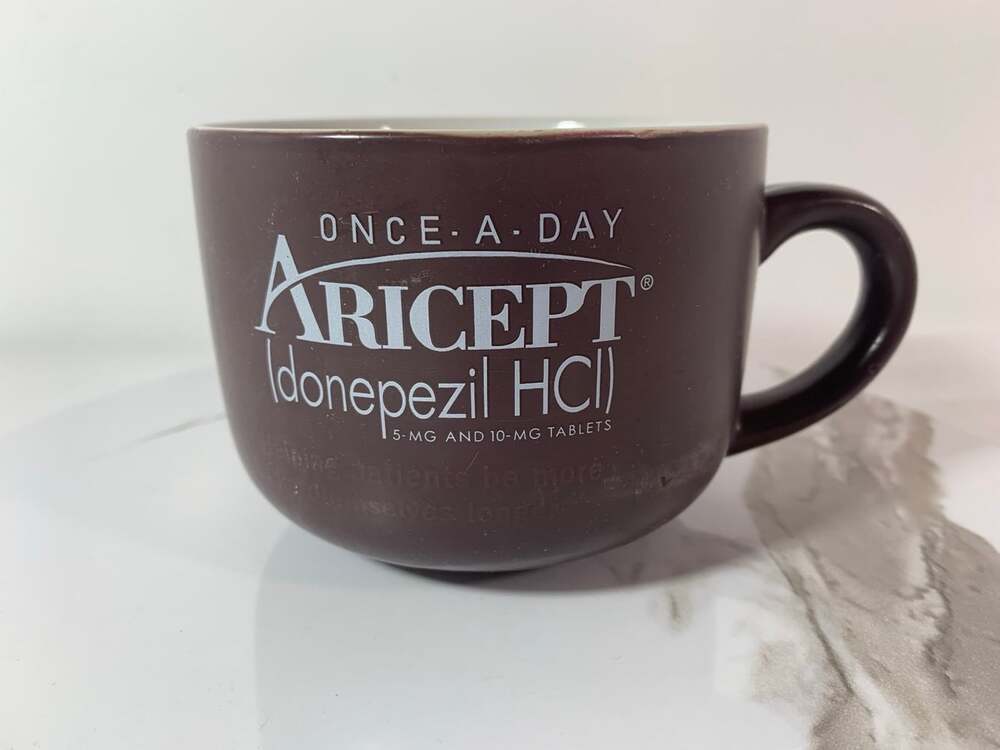 Aricept Idonepezil HCL Pharmaceutical Company Ceramic Advertising Coffee Mug